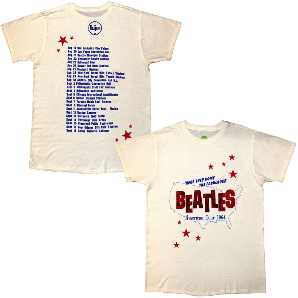 THE BEATLES ビートルズ (結成 65周年 ) - American Tour '64 / バックプリントあり / Tシャツ / メンズ - PGS